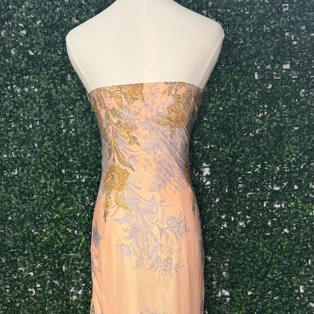 Paisley Dress in Peach and Olive - Picture 2 of 6